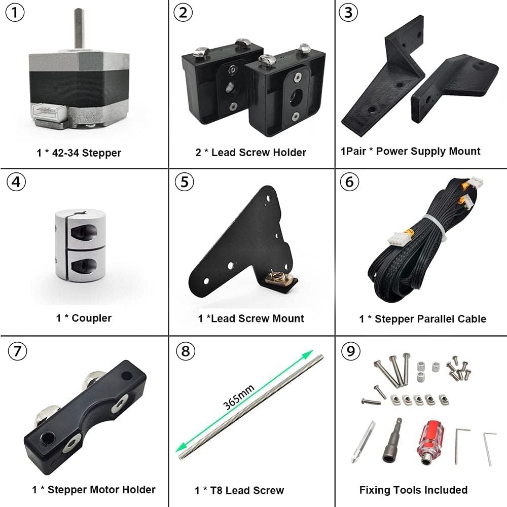 Dual Z Axis Kit Upgrade for Creality Ender 3/PRO/v2/Voxelab Aquila - 3docity