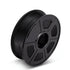 An image of a spool of black SUNLU Carbon Fibre PLA 1.75mm Filament 1kg Spool for 3D printing. The lightweight spool is made of plastic and has a cylindrical shape with the filament wound around it. The filament, known for its enhanced mechanical properties, is uniformly coiled, and the spool has a wheel-like design with several spokes.