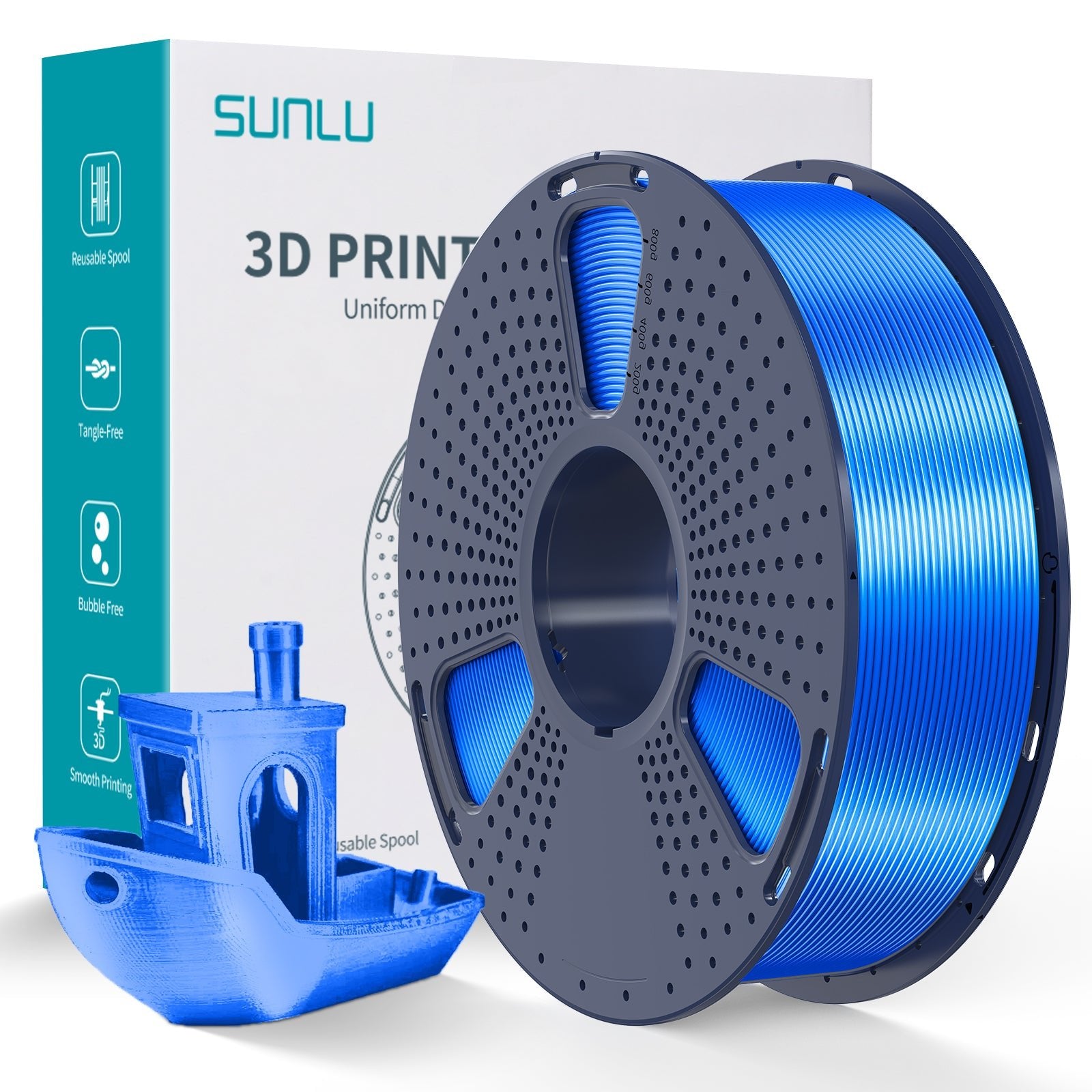 SUNLU PLA+ Silk 1.75mm Filament 1kg Spool - 3docity