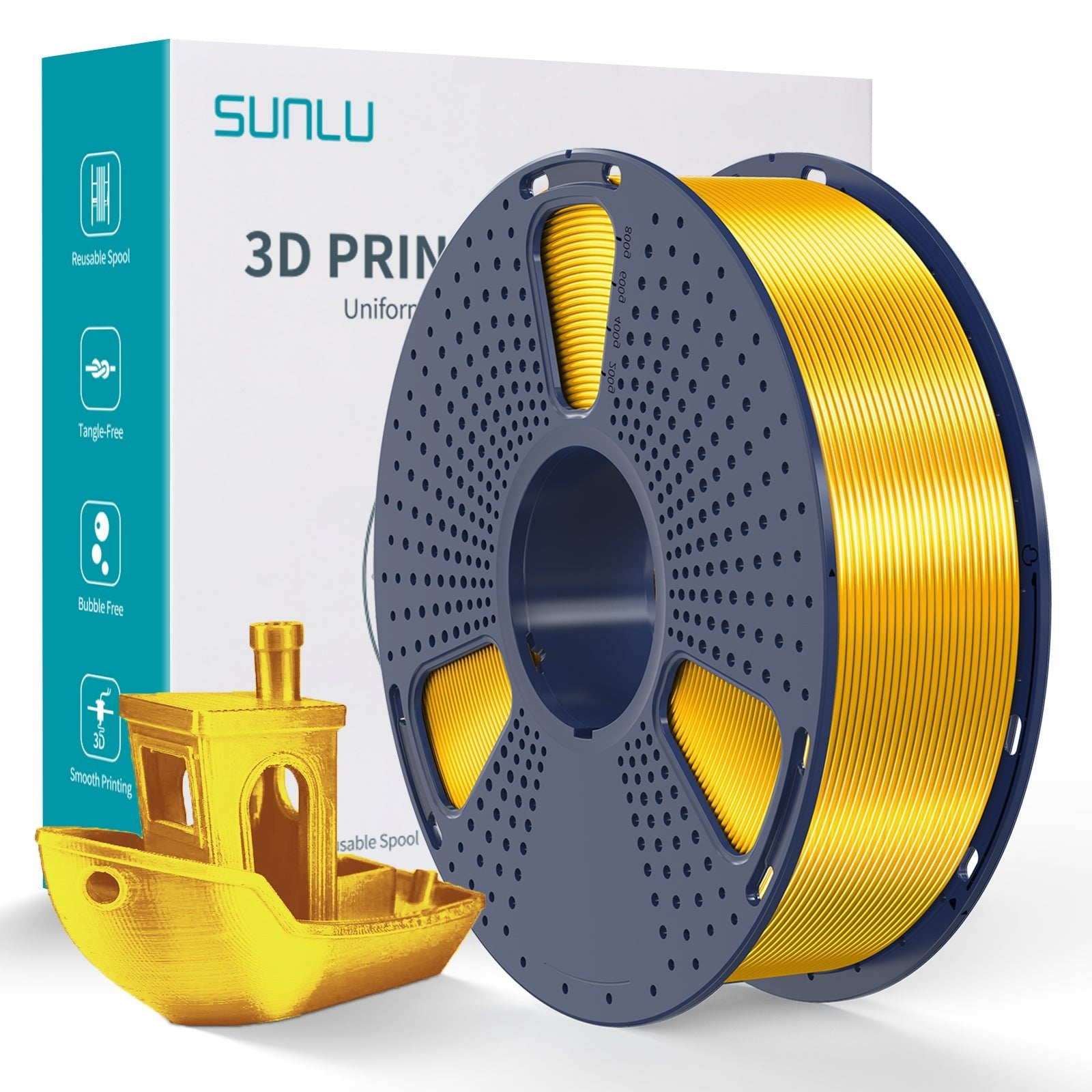 SUNLU PLA+ Silk 1.75mm Filament 1kg Spool - 3docity